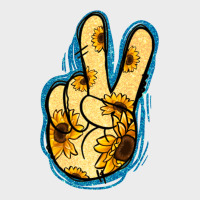 Yellow Glitter Sunflower Peace Sign Urban Hoodie | Teevron