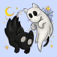 Ghost Cats With Balance Halloween Urban Heavy Tee | Teevron