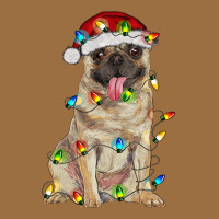 Pug With Christmas Lights Vintage Tee | Teevron