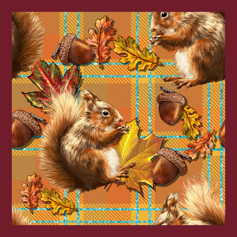 Fall Squirrel And Plaid Seamless Zipper Hoodie by BundleAndBundleShop | Teevron