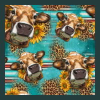 Western Sunflowers Cow Seamless Pattern Classic Tee | Teevron