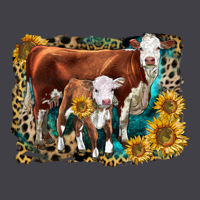Hereford Cow And Hereford Calf With Leopard Heavyweight Hoodie by LillyAllenDesigns | Teevron