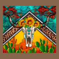 Western Sunflowers Longhorn Bull Skull Premium Tee | Teevron