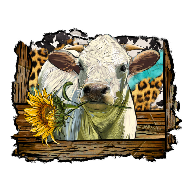 Charolais Heifer With Western Background Heavyweight Hoodie by LillyAllenDesigns | Teevron
