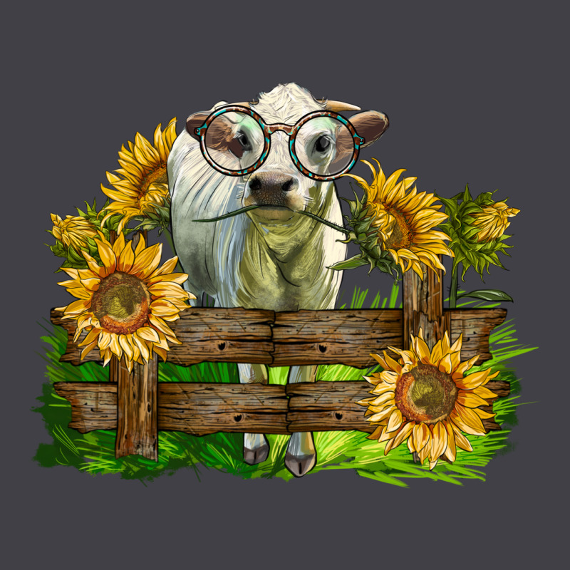 Charolais Heifer With Sunflowers Heavyweight Hoodie by LillyAllenDesigns | Teevron