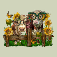 Hereford Bull And Heifer With Sunflowers Heavyweight Hoodie | Teevron