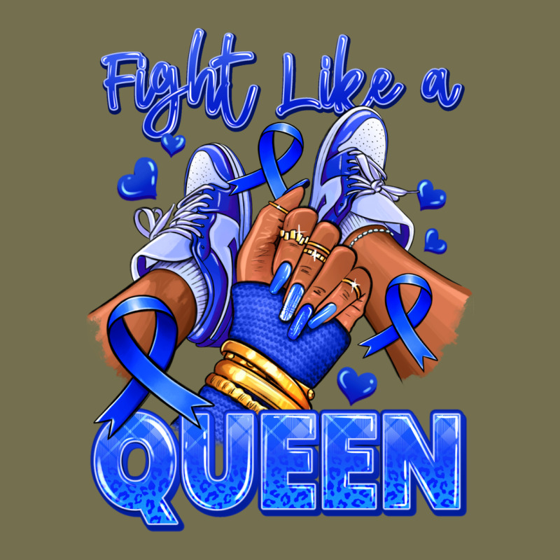 Fight Like A Queen Navy Blue Colon Cancer Afro Gir Vintage Hoodie by RanaPortraitStore | Teevron