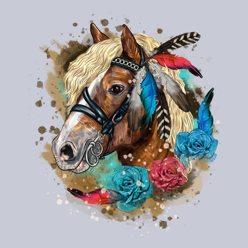 Haflinger Horse Floral Heavyweight Hoodie by LillyAllenDesigns | Teevron