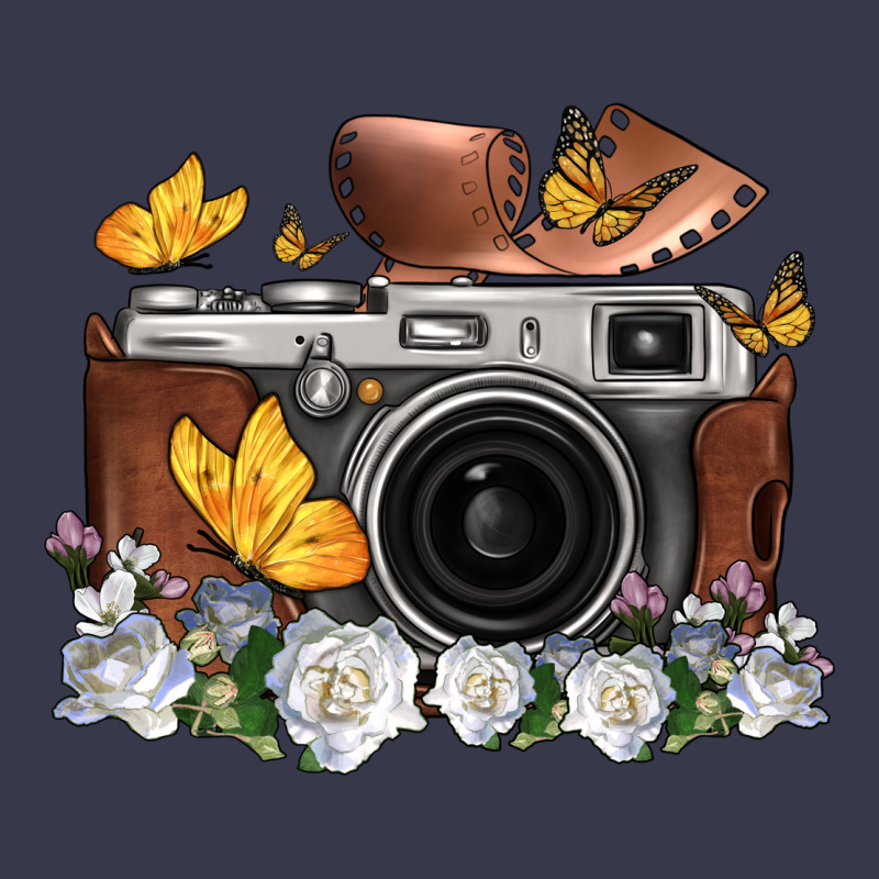 Floral Butterfly Film Roll Vintage Camera Long Sleeve Tee by FaDigitalArtStudio | Teevron
