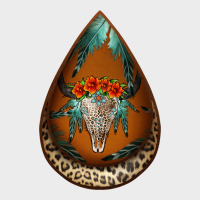 Leopard Bullskull Teardrop Earrings Urban Hoodie | Teevron