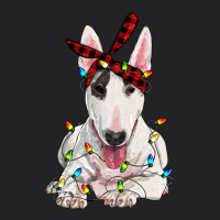 Bull Terrier With Christmas Lights Vintage Tee | Teevron