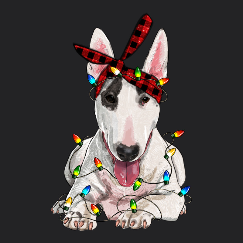 Bull Terrier With Christmas Lights Vintage Tee by RanaPortraitStore | Teevron
