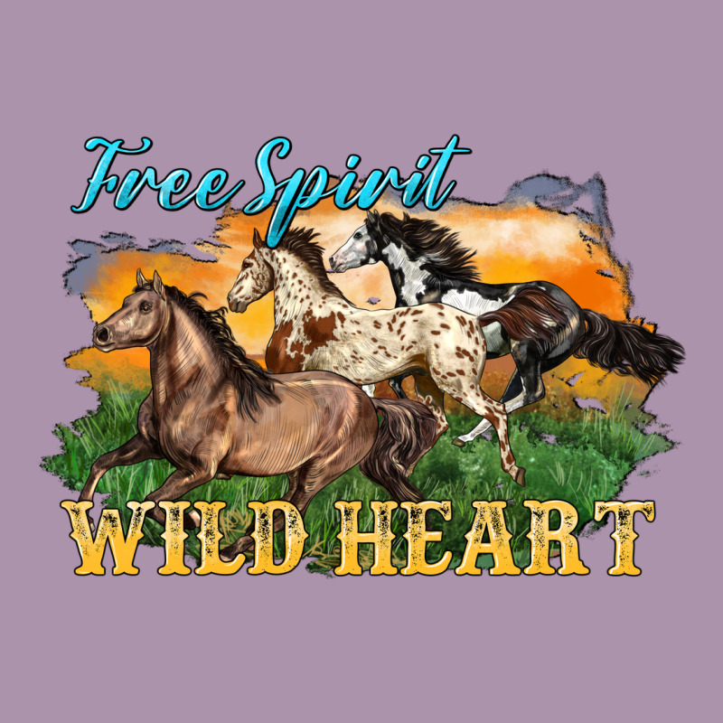 Free Spirit Wild Heart 3 Horses Heavyweight Hoodie by LillyAllenDesigns | Teevron