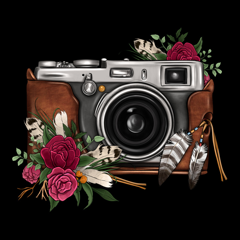 Floral Feather Vintage Camera Long Sleeve Tee by FaDigitalArtStudio | Teevron