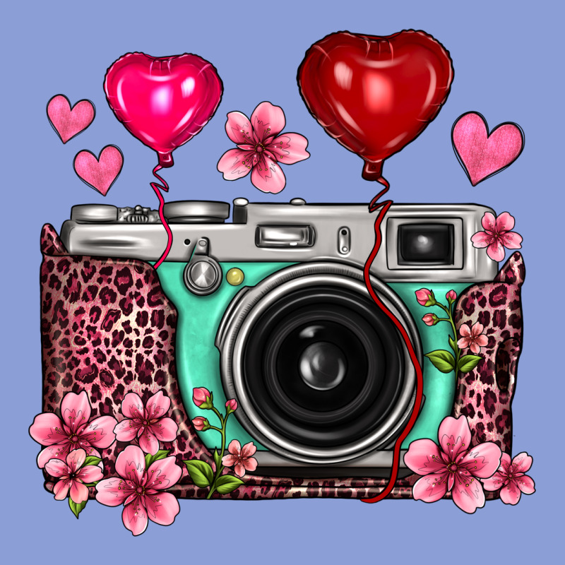 Floral Heart Pink Leopard Vintage Camera Long Sleeve Tee by FaDigitalArtStudio | Teevron