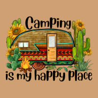 Camping Is My Happy Place Caravan Vintage Tee | Teevron