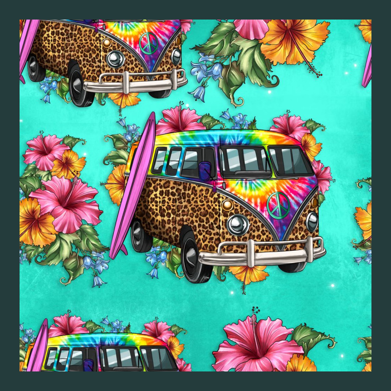 Floral Hippie Truck Seamless Pattern Classic Tee by HRA Design Shop | Teevron