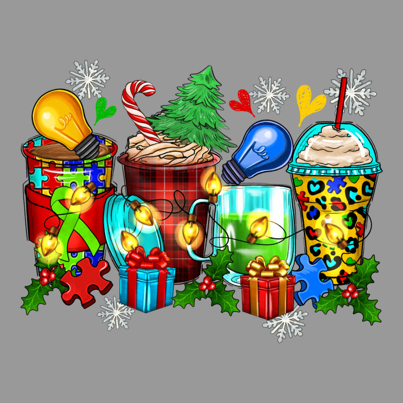 Autism Christmas Coffee Cups Vintage Hoodie by Zillion Design Studio | Teevron
