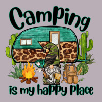 Camping Is My Happy Place Caravan And Gnome Vintage Tee | Teevron