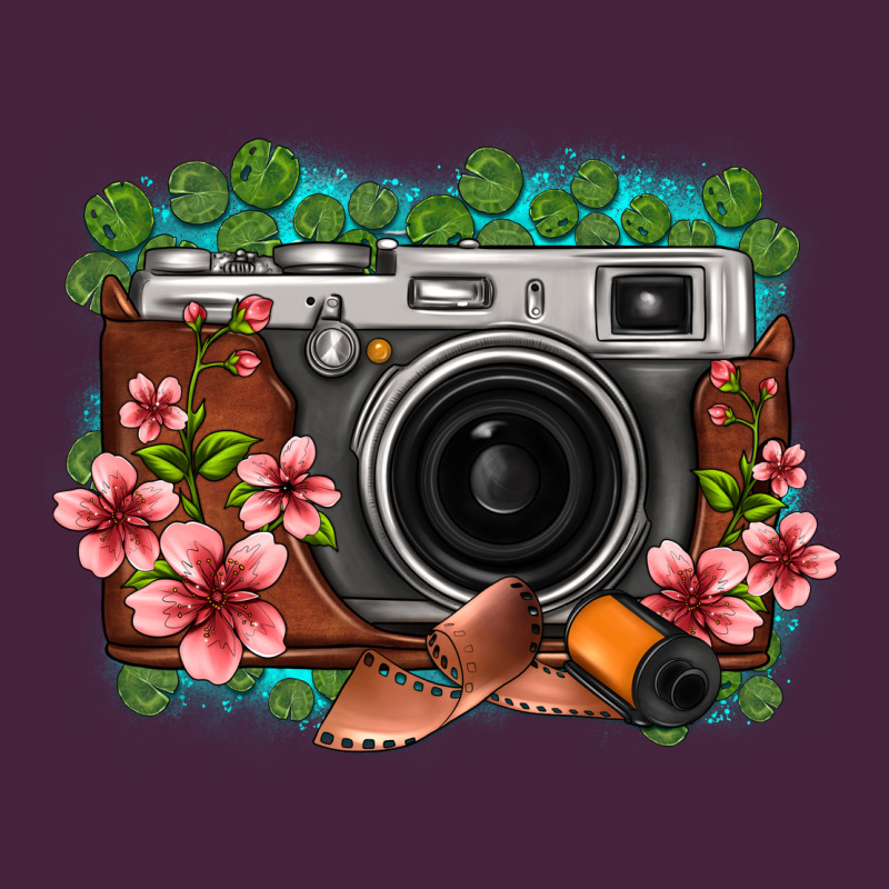Floral Lotus Leaf Film Roll Vintage Camera Long Sleeve Tee by FaDigitalArtStudio | Teevron