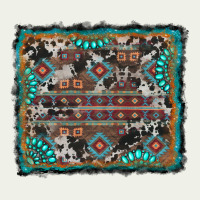 Aztec Background With Gemstone And Cowhide Urban Heavy Tee | Teevron