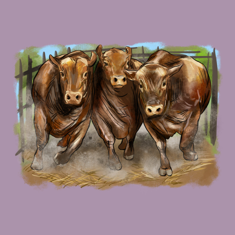 3 Red Angus Bulls Heavyweight Hoodie by LillyAllenDesigns | Teevron