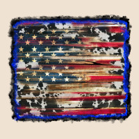 American Flag With Cowhide Background Urban Heavy Tee | Teevron