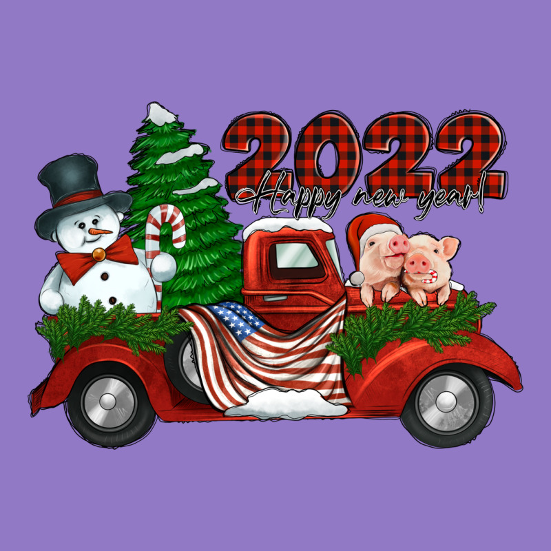 Happy New Year 2022 Christmas Truck With American Flag Urban Hoodie by Jasminsmagicworld | Teevron