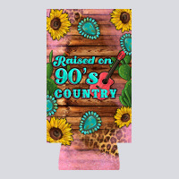 Raised 90's Country Guitar Cactus Sunflower's 12 Oz Can Cooler  (slim) Zipper Hoodie | Teevron