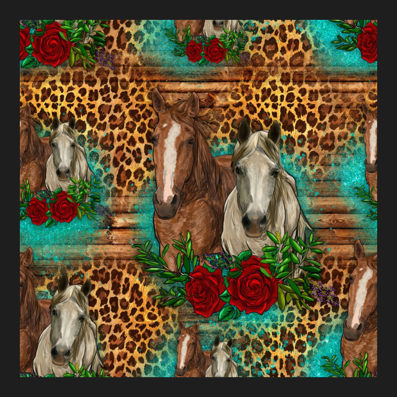 Horses With Roses Seamless Pattern Classic Tee by HRA Design Shop | Teevron