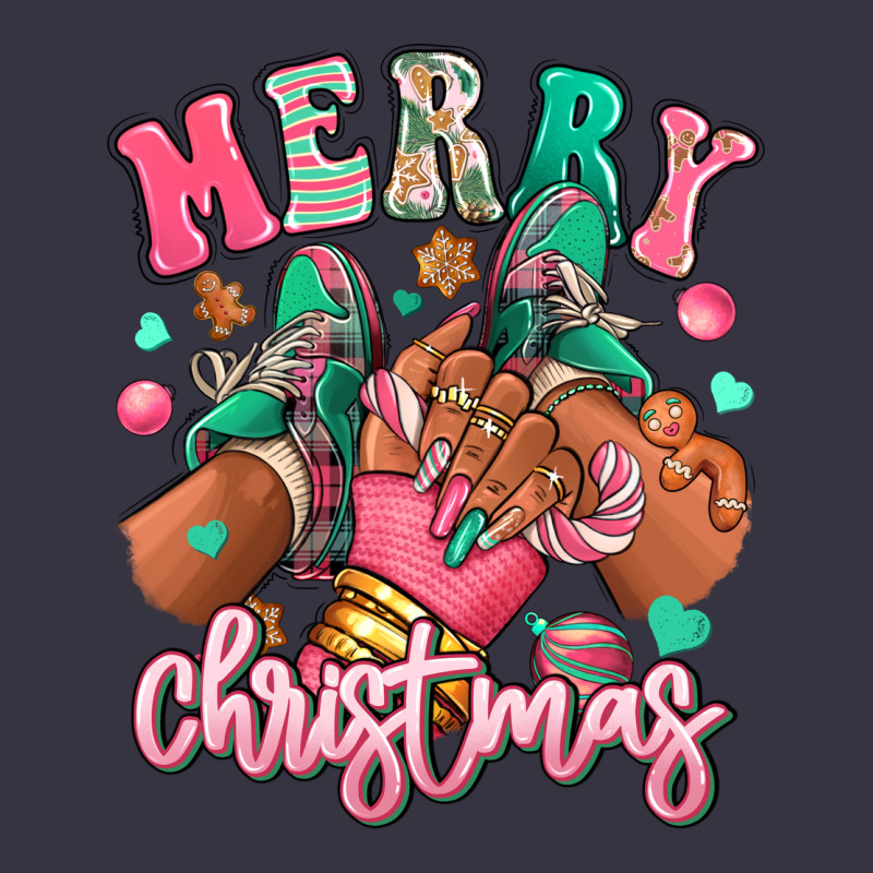 Pink Merry Christmas Black Girl Sneakers Vintage Hoodie by RanaPortraitStore | Teevron