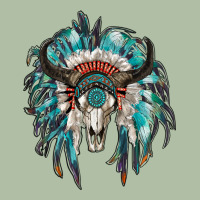 Indian Headdress With Bull Skull Urban Heavy Tee | Teevron