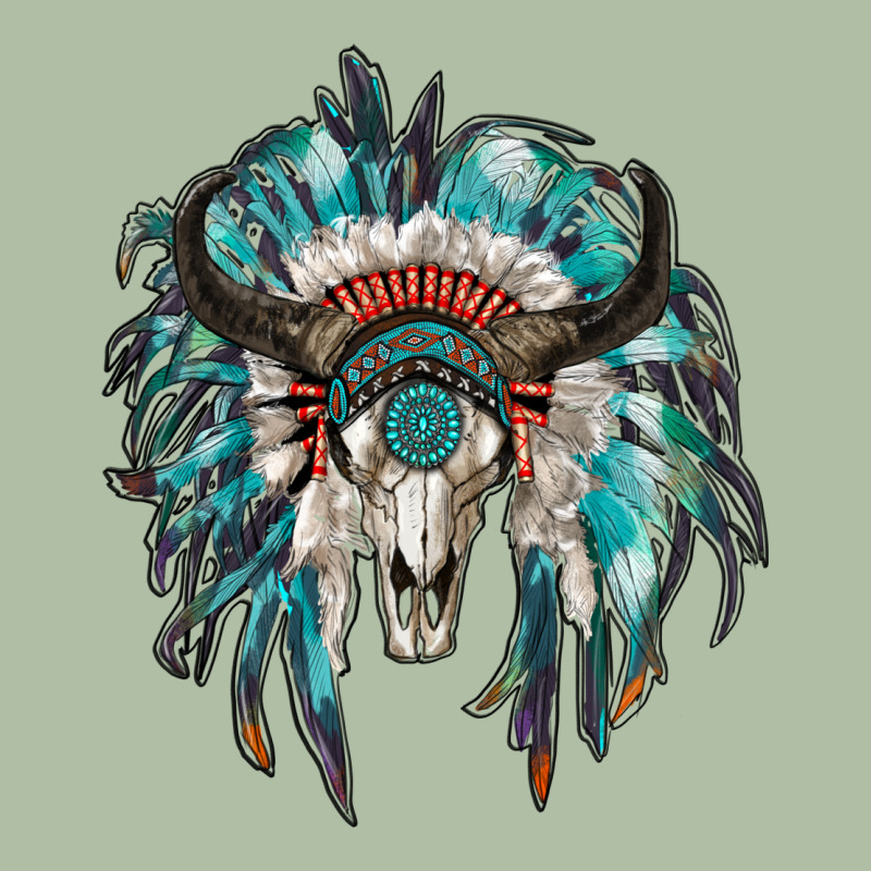 Indian Headdress With Bull Skull Urban Heavy Tee by RanaPortraitStore | Teevron
