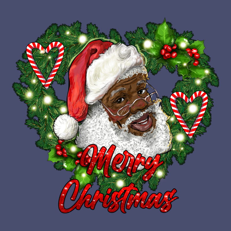Merry Christmas African American Santa With Wreath Vintage Tee by RanaPortraitStore | Teevron
