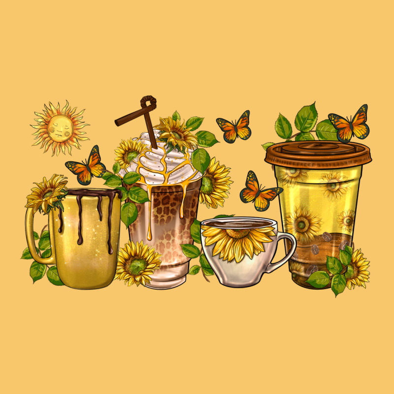 Sunflower Coffee Cups Vintage Hoodie by texasbilliewilder | Teevron