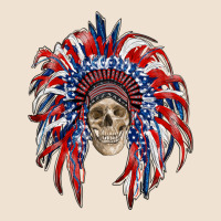 American Flag Indian Headdress With Skull Urban Heavy Tee | Teevron