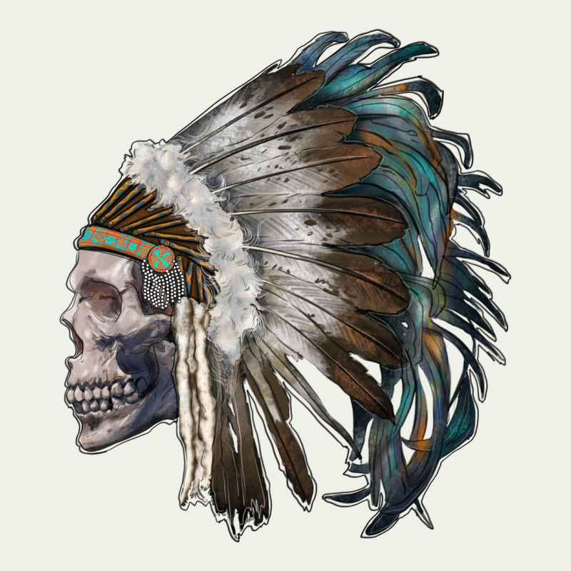 Skull With Indian Headdress Urban Heavy Tee by RanaPortraitStore | Teevron