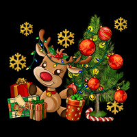 Reindeer And Christmas Tree Ladies Tee | Teevron