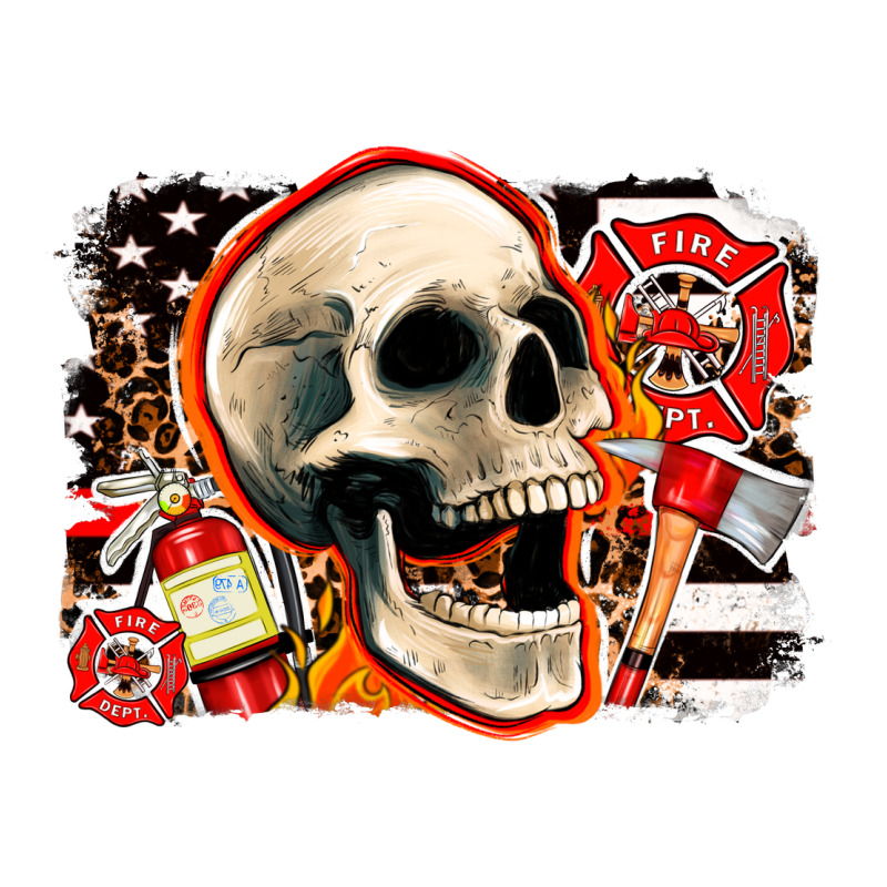 Firefighter Skull Long Sleeve Tee by AdoDesignShop | Teevron