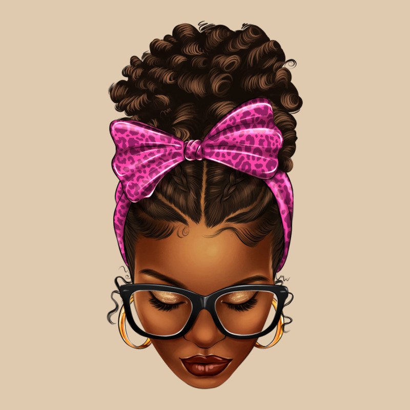 Afro Messy Bun Pink Leopard Bow Heavyweight Sweatshirt by texasbilliewilder | Teevron