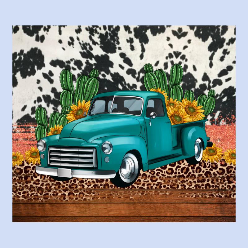 Western Farm Truck Cactus And Sunflowers Urban Hoodie by Jasminsmagicworld | Teevron