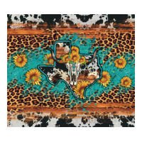 bull skull texas map sunflower leopard cowhide | Teevron