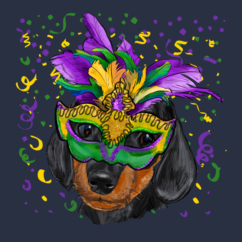 Mardi Gras Dachshund Puppy With Mask Heavyweight Sweatshirt by RanaPortraitStore | Teevron