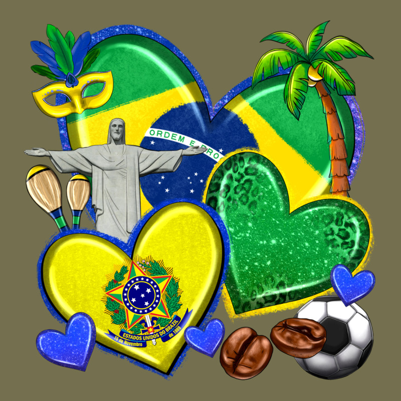 Brazil Hearts Vintage Hoodie by texasbilliewilder | Teevron