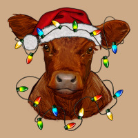 Christmas Baby Red Angus Calf With Lights Vintage Hoodie | Teevron