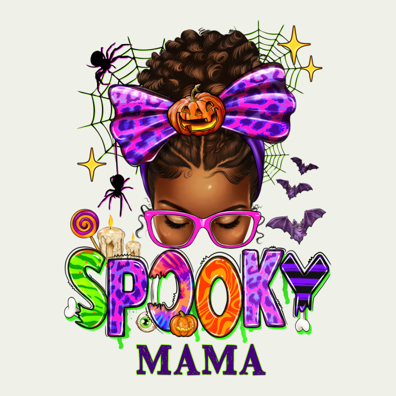 Halloween Afro Messy Bun Spooky Mama Urban Heavy Tee by texasbilliewilder | Teevron