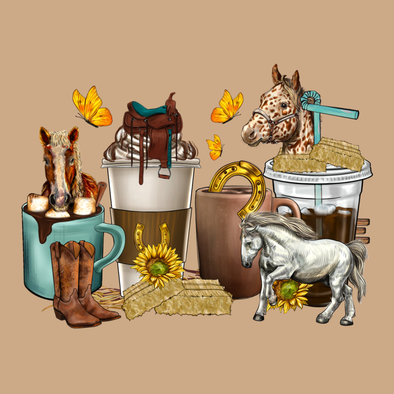 Coffee Cups Horses Vintage Hoodie by texasbilliewilder | Teevron