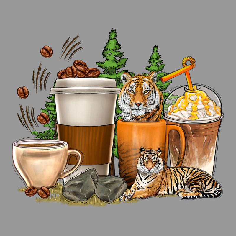 Coffee Cups Tiger With Coffee Beans Vintage Hoodie by texasbilliewilder | Teevron