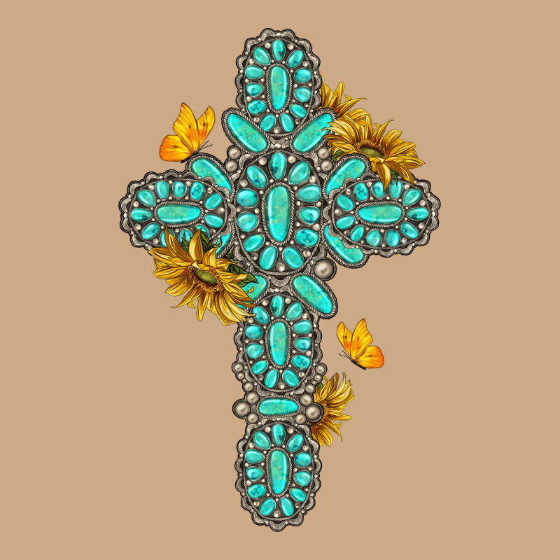 Gemstone Cross With Sunflowers And Butterflies Vintage Hoodie by texasbilliewilder | Teevron