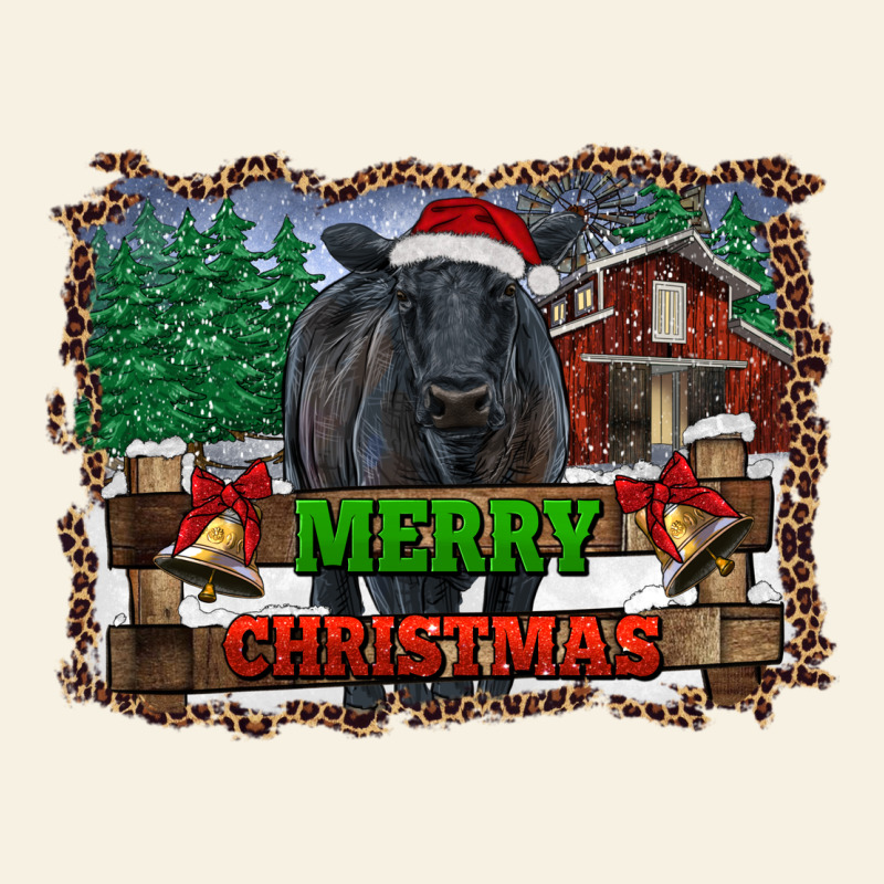 Merry Christmas Black Angus Cattle And Farm Vintage Tee by RanaPortraitStore | Teevron